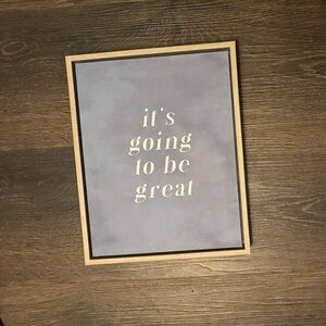 Threshold Purple and White "it's going to be great" Wall Art